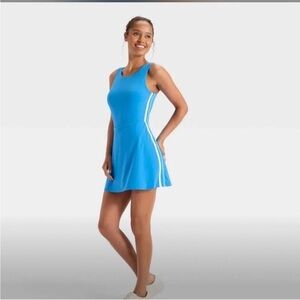 JoyLab Knit Sporty Contrast Active Mini Dress - Caribbean Size L NWT/Flaw